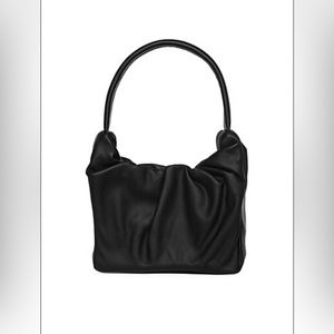 STAUD Felix Ruched Leather Top Handle Bag